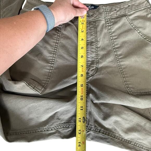 Hollister Cargo Pants Ultra High-Rise Baggy Green Womens 12R Wide Leg Grunge - Picture 10 of 13